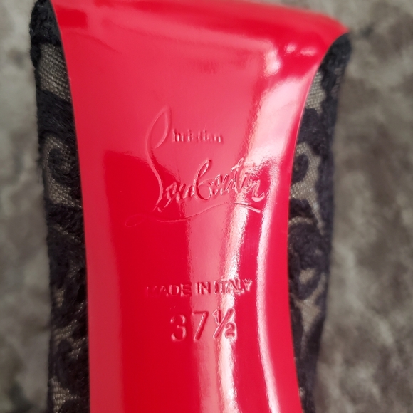 Christian Louboutin Pigalla 100 Lace Tulle Spiked Studded Boot 37.5 - Picture 12 of 13